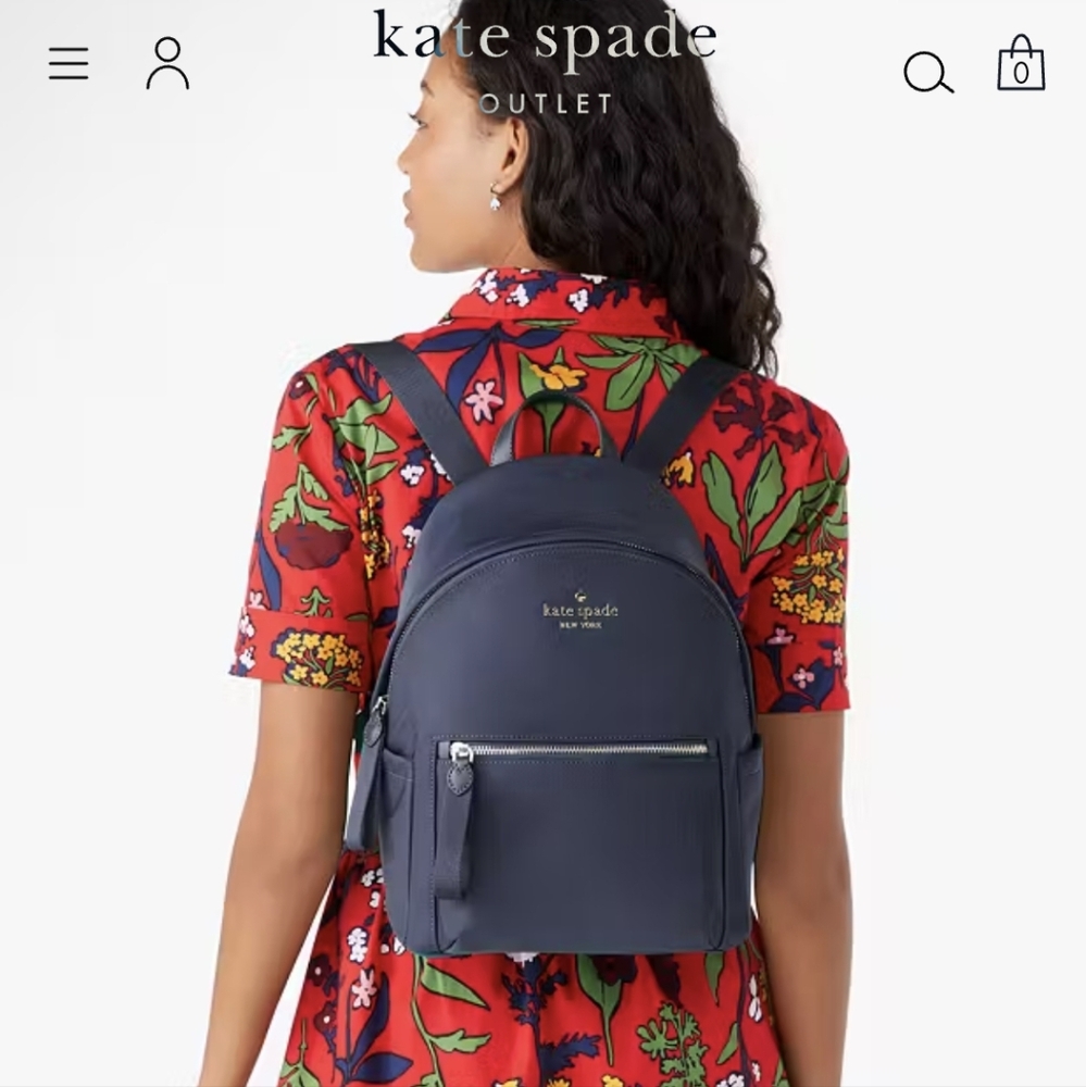 NEW Kate Spade Black Leather Backpack